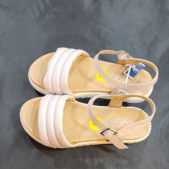 BRAND NEW SUGAR OPEN TOE ADJUSTABLE BUCKLE ANKLE STRAP WEDGE GIRL SANDAL - Picture 9 of 14